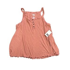 SO Tan Flowy Tank Top Blouse